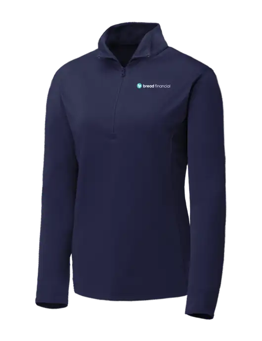 Navy Womens Posicharge Competitor ¼ Zip Pullover w/Bread Financial Logo