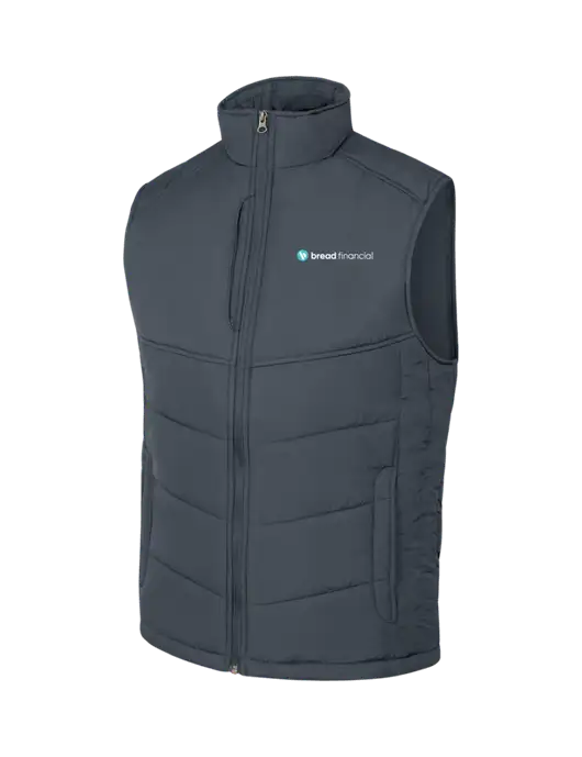 Dark Slate/Black Puffy Vest w/Bread Financial Logo