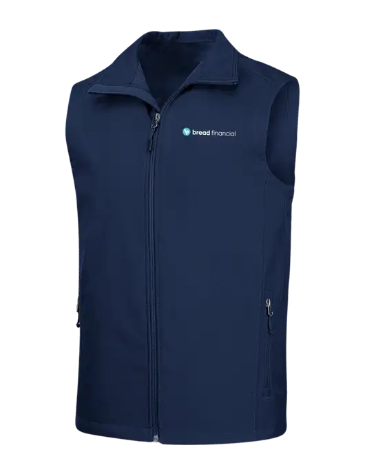 Navy Core Soft Shell Vest w/Bread Financial Logo