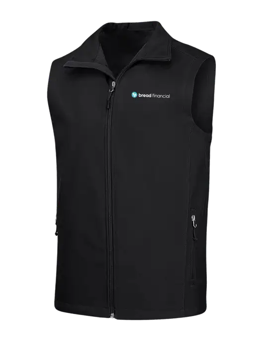 Black Core Soft Shell Vest w/Bread Financial Logo