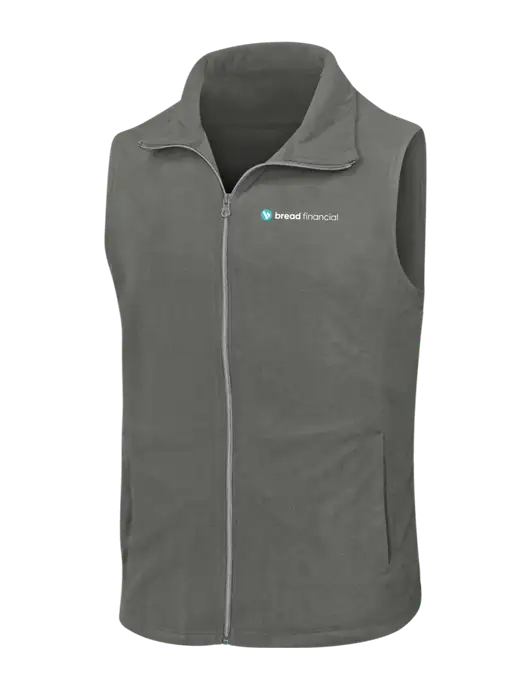 Medium Grey Microfleece Vest w/Bread Financial Logo