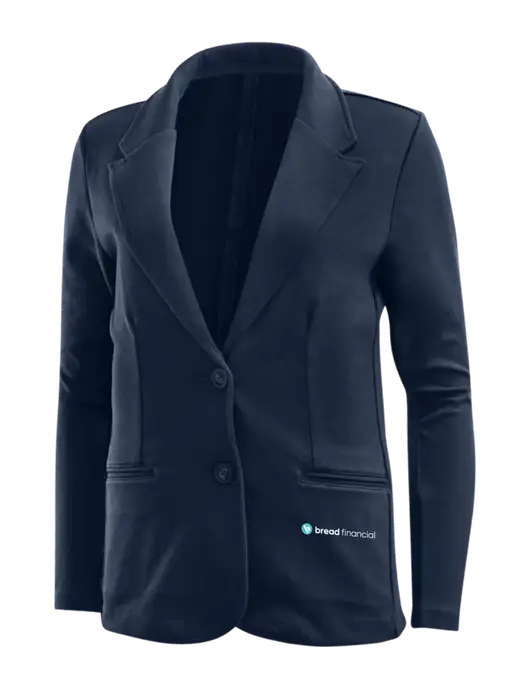 Deep Navy Womens Knit Blazer w/Bread Financial Logo