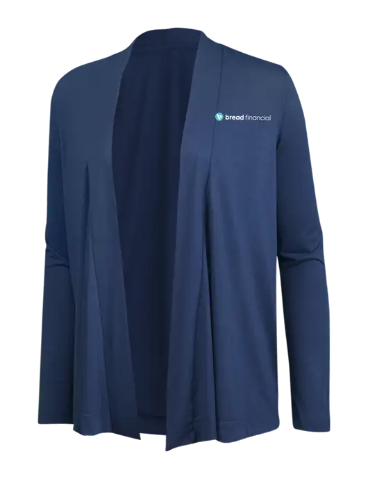 Dusty  Blue Womens Concept Cardigan w/Bread Financial Logo