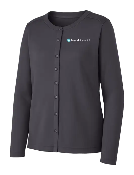 Grey Smoke Womens Concept Stretch Button-Front Cardigan Sweater w/Bread Financial Logo