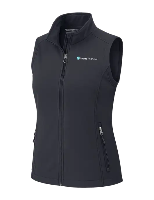 Charcoal Grey Womens Core Soft Shell Vest w/Bread Financial Logo