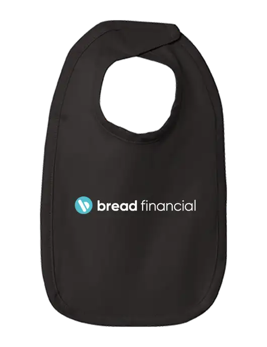 Rabbit Skins Black Infant Premium Jersey Bib w/Bread Financial Logo