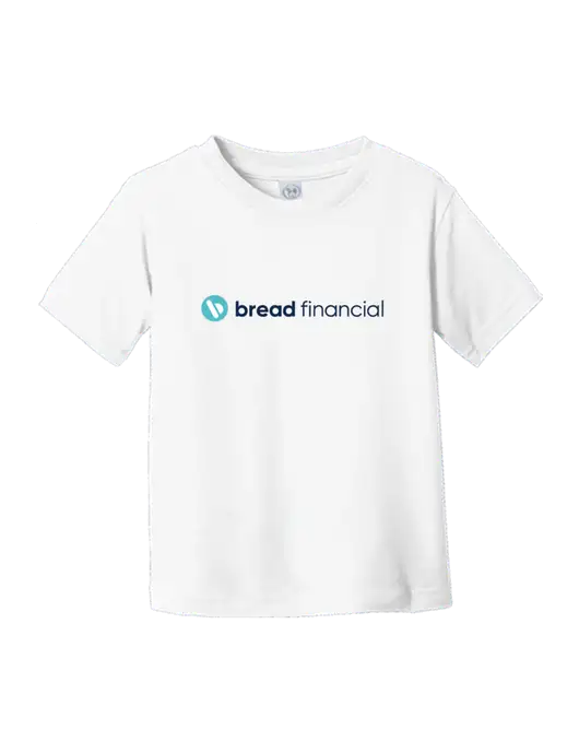 Rabbit Skins White Toddler Fine Jersey Tee w/Bread Financial Logo