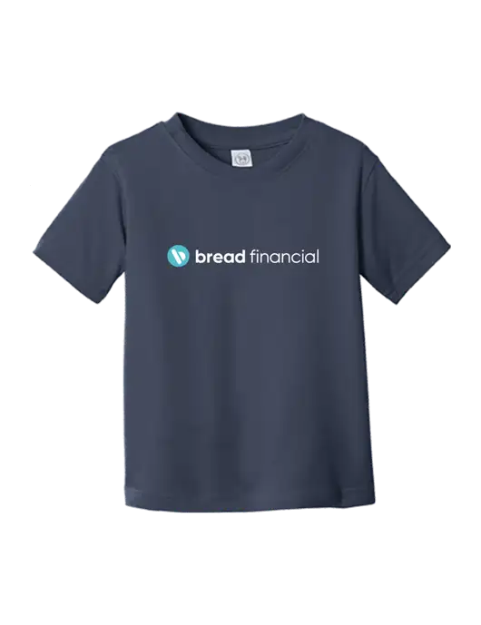 Rabbit Skins Navy Toddler Fine Jersey Tee w/Bread Financial Logo