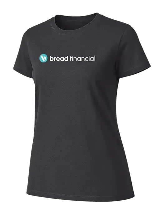 Womens Ring Spun Charcoal 4.5 oz T-Shirt w/Bread Financial Logo