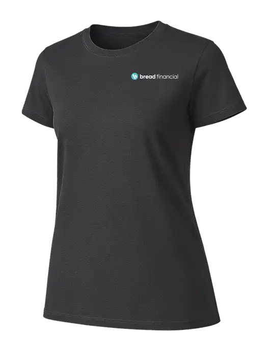 Womens Ring Spun Charcoal 4.5 oz T-Shirt w/Bread Financial Logo