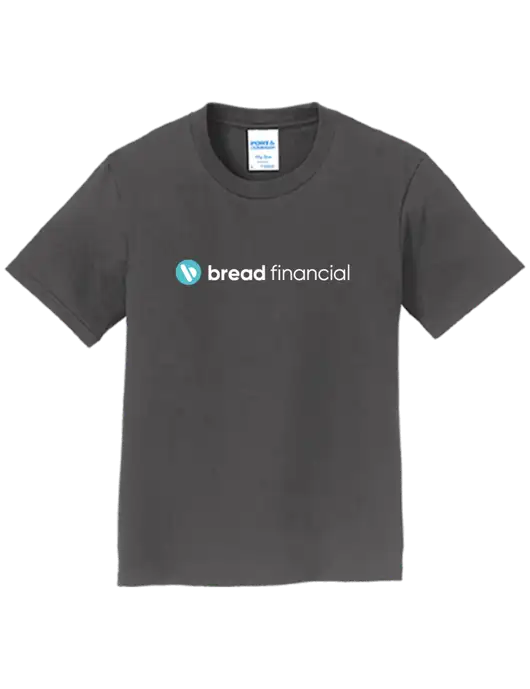 Youth Ring Spun Charcoal 4.5 oz T-Shirt w/Bread Financial Logo