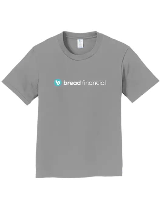 Youth Ring Spun Medium Grey 4.5 oz T-Shirt w/Bread Financial Logo