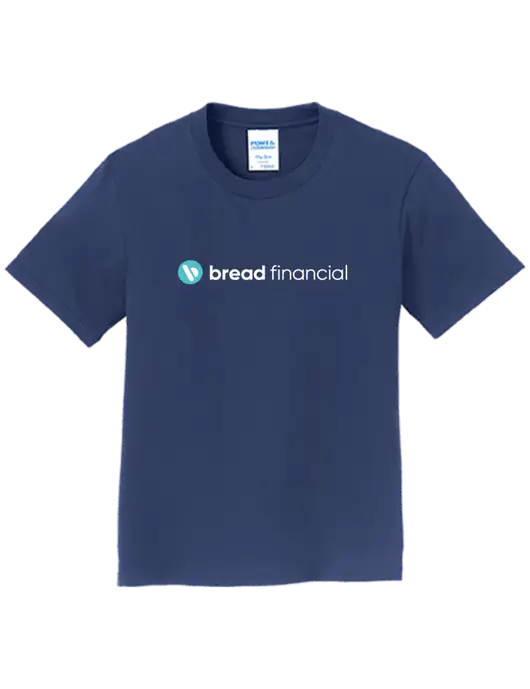 Youth Ring Spun Navy 4.5 oz T-Shirt w/Bread Financial Logo