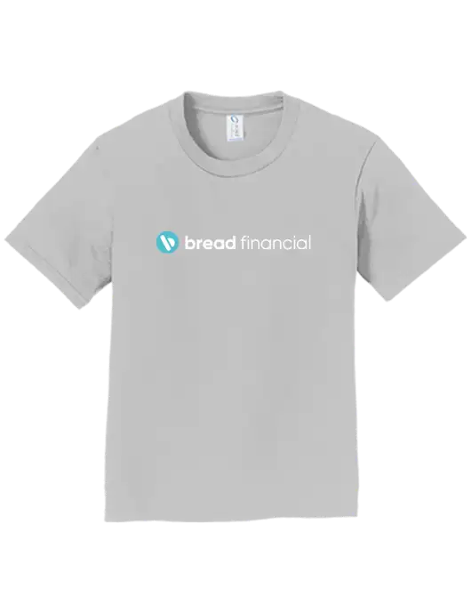 Youth Ring Spun Silver 4.5 oz T-Shirt w/Bread Financial Logo