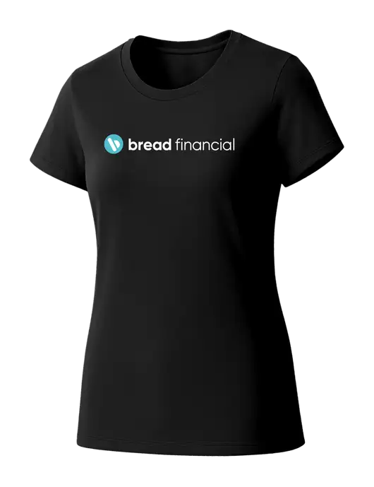 Womens Seriously Soft Black T-Shirt w/Bread Financial Logo