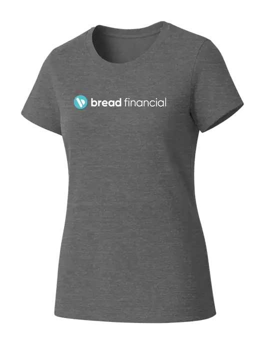 Womens Seriously Soft Grey Frost T-Shirt w/Bread Financial Logo