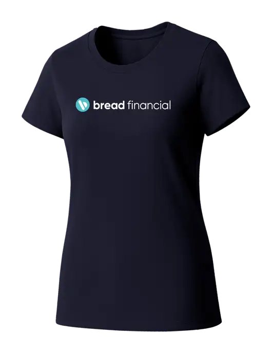 Womens Seriously Soft New Navy T-Shirt w/Bread Financial Logo
