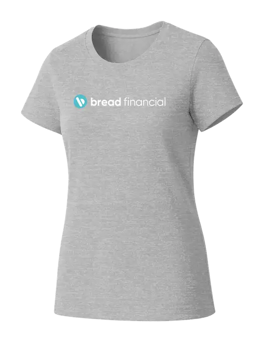 Womens Seriously Soft Light Heathered Grey T-Shirt w/Bread Financial Logo