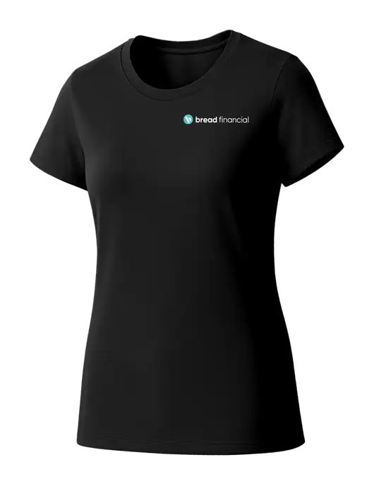 Womens Seriously Soft Black T-Shirt w/Bread Financial Logo