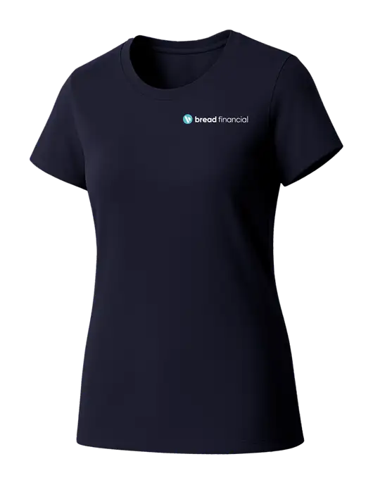 Womens Seriously Soft New Navy T-Shirt w/Bread Financial Logo