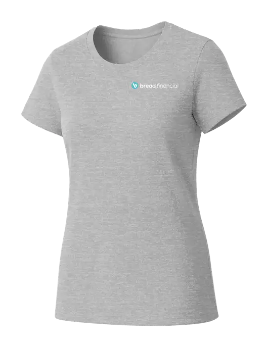Womens Seriously Soft Light Heathered Grey T-Shirt w/Bread Financial Logo