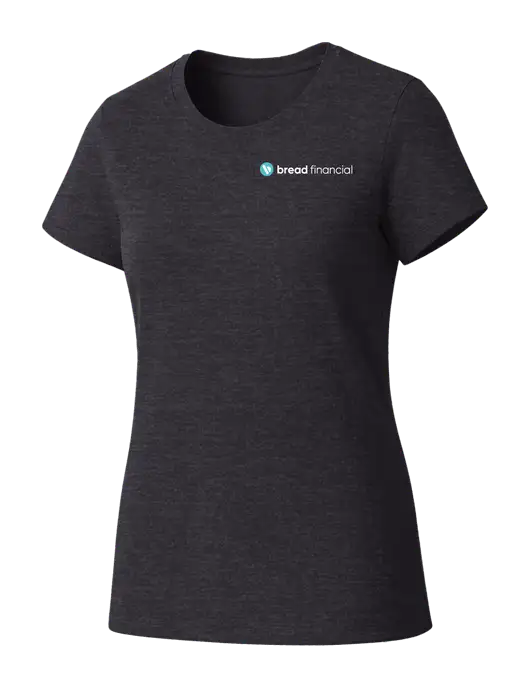 Womens Seriously Soft Heathered Charcoal T-Shirt w/Bread Financial Logo