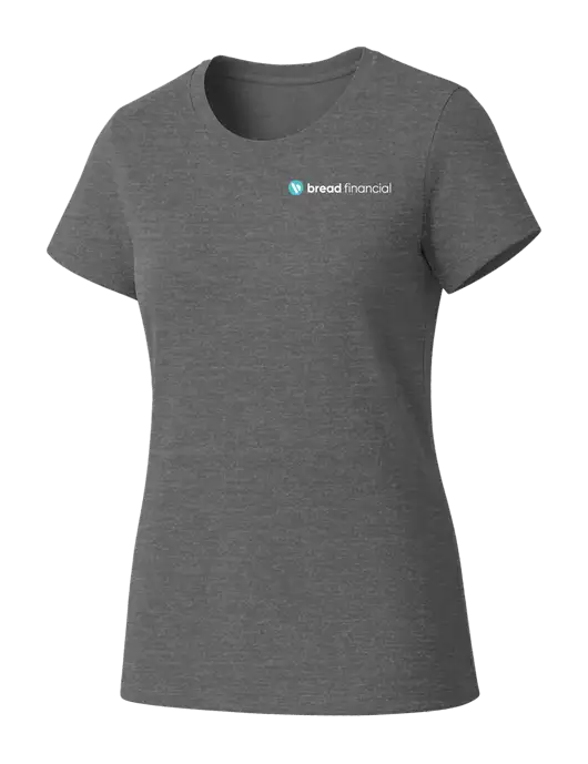 Womens Seriously Soft Grey Frost T-Shirt w/Bread Financial Logo