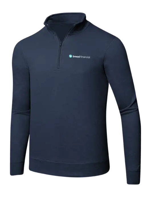 Team Navy 8.5 oz Ring Spun 1/4 Zip Pullover Sweatshirt w/Bread Financial Logo