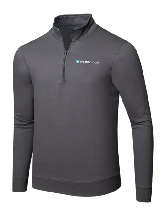 Charcoal 8.5 oz Ring Spun 1/4 Zip Pullover Sweatshirt w/Bread Financial Logo