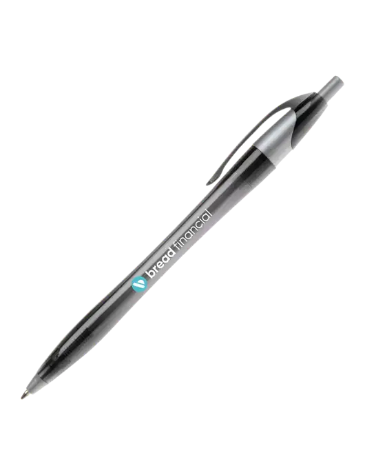 Novella Translucent Black/Silver Jewel Pen - Blue Ink w/Bread Financial Logo