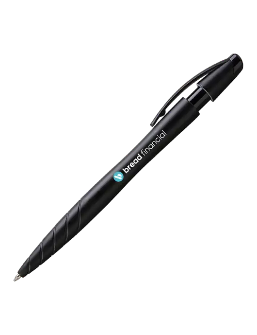Awali Black Metallic Pen - Black Ink w/Bread Financial Logo