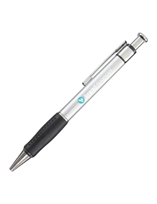 Malta Silver Pen - Black Ink w/Bread Financial Logo