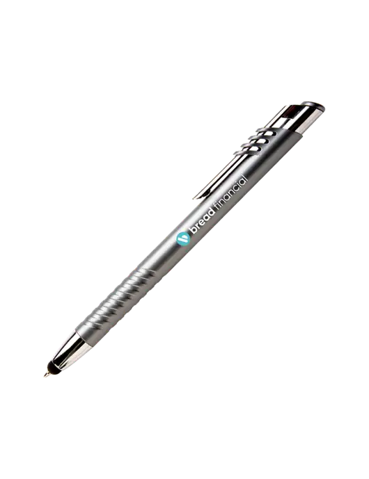 Schirhart Grey Stylus Pen - Blue Ink w/Bread Financial Logo