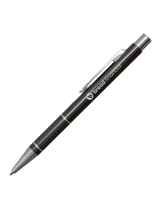 St George Gunmetal Pen - Blue Ink w/Bread Financial Logo