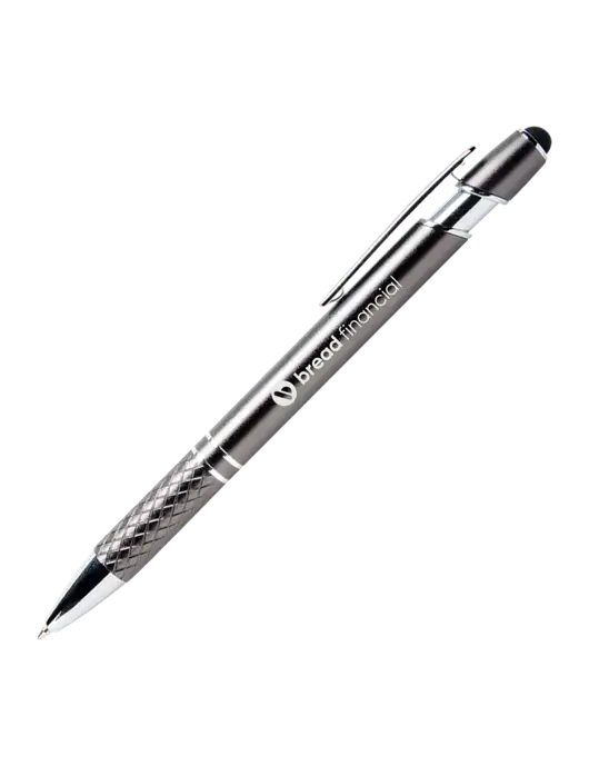 Valencia Gunmetal Stylus Pen - Black Ink w/Bread Financial Logo