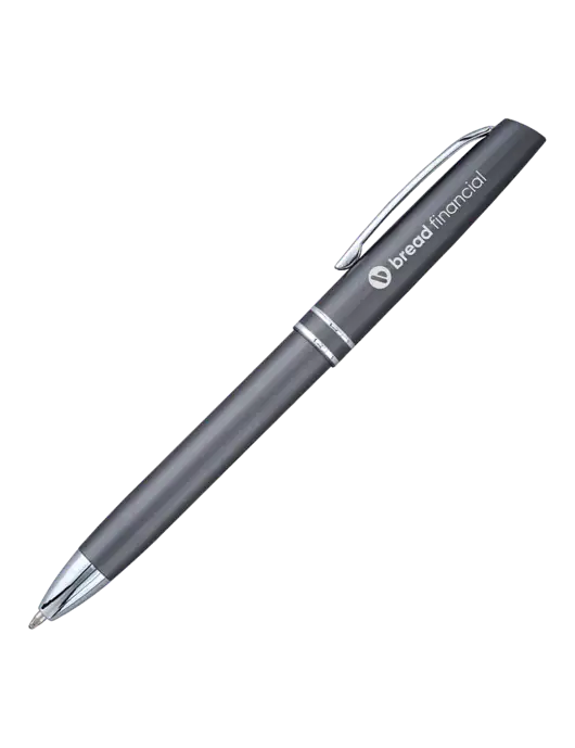 Gunmetal Anguilla Black Ink Pen w/Bread Financial Logo