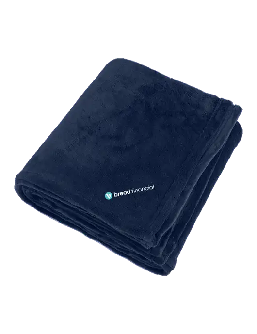 Oversized Deep Navy Ultra Plush Blanket w/Bread Financial Logo