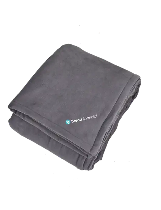 Oversized Graphite Ultra Plush Blanket Graphite w/Bread Financial Logo