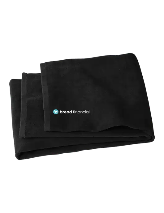 Black Beach Towel w/Bread Financial Logo