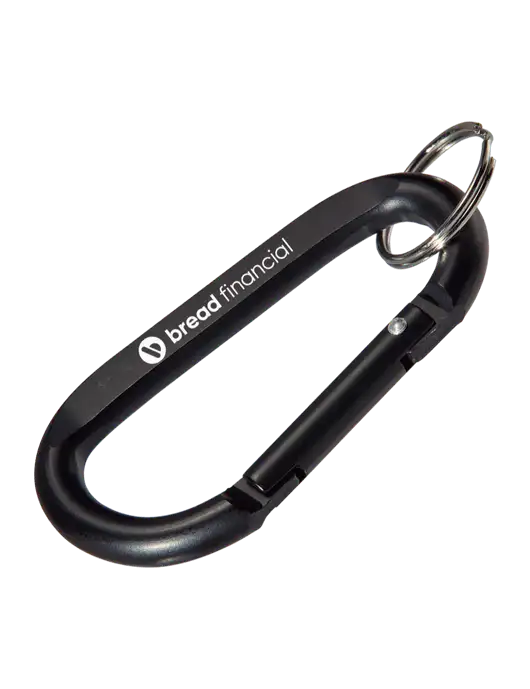 Black Carabiner & Key Ring w/Bread Financial Logo