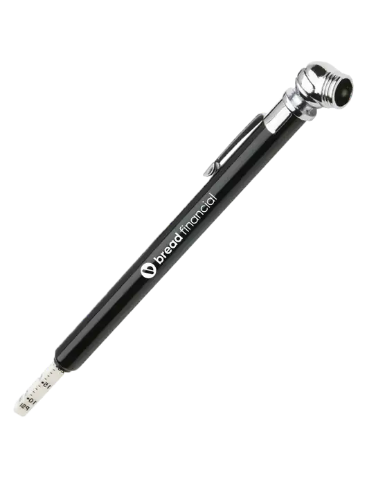 Quick View Black Tire Gauge w/Bread Financial Logo