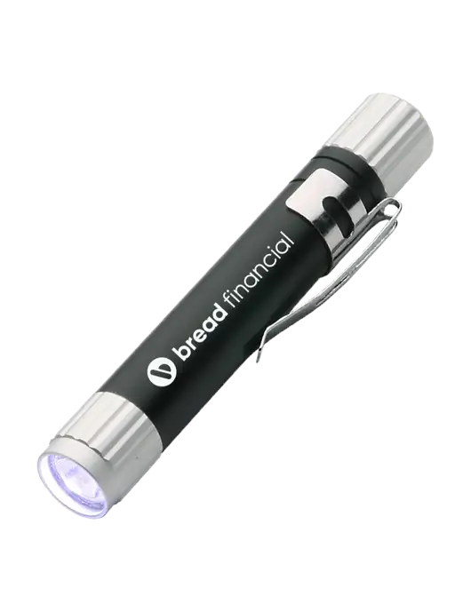 Black Aluminum LED Penlight w/Bread Financial Logo