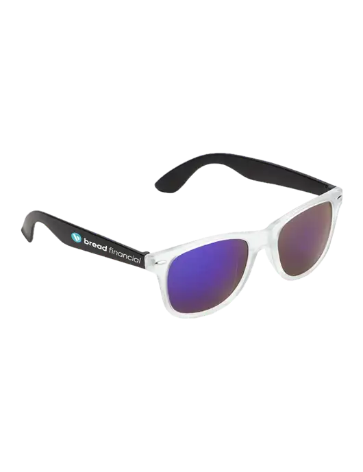 Key West Black Mirrored Sunglasses w/Bread Financial Logo