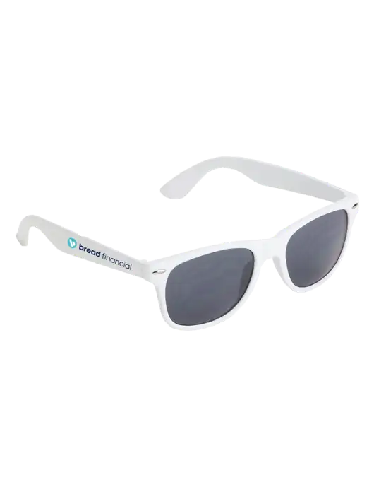 Daytona White Sunglasses w/Bread Financial Logo