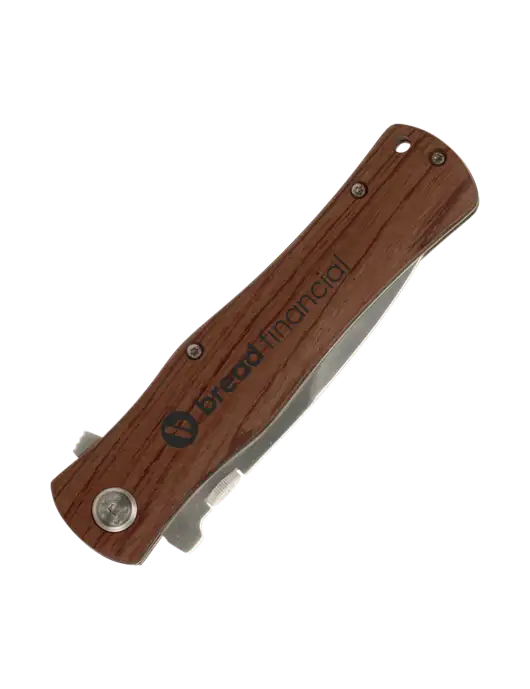 Wood Handle Knife w/Bread Financial Logo