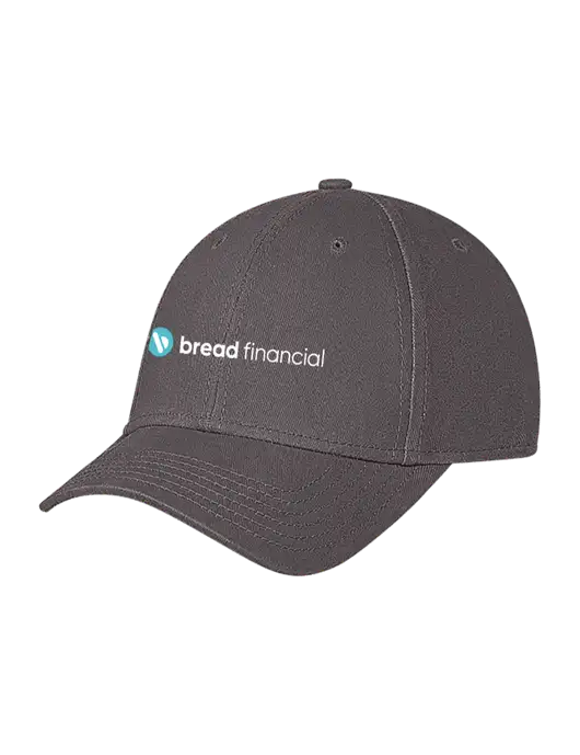 Medium Dark Grey Structured Soft Snap Closure Hook & Loop Cap w/Bread Financial Logo