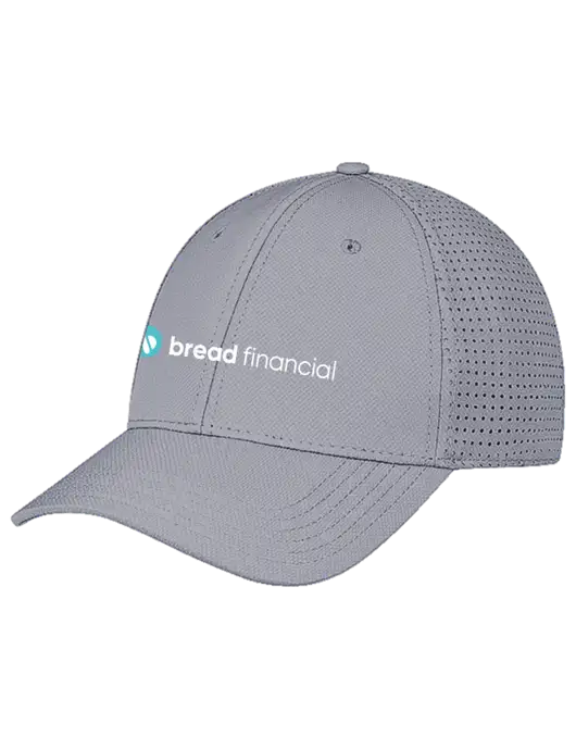 Grey Performance Stretchable Cap Hook & Loop w/Bread Financial Logo