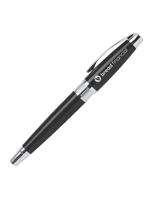 Masscotti Black Rollerball Pen - Black Ink w/Bread Financial Logo
