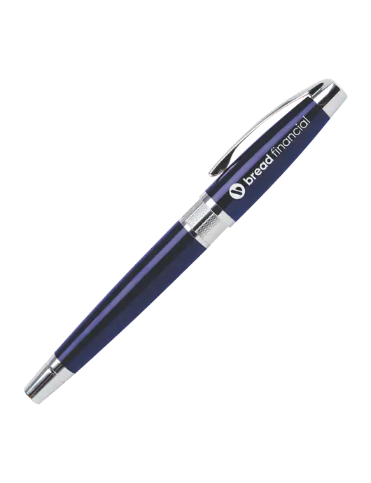 Masscotti Navy Rollerball Pen - Black Ink w/Bread Financial Logo