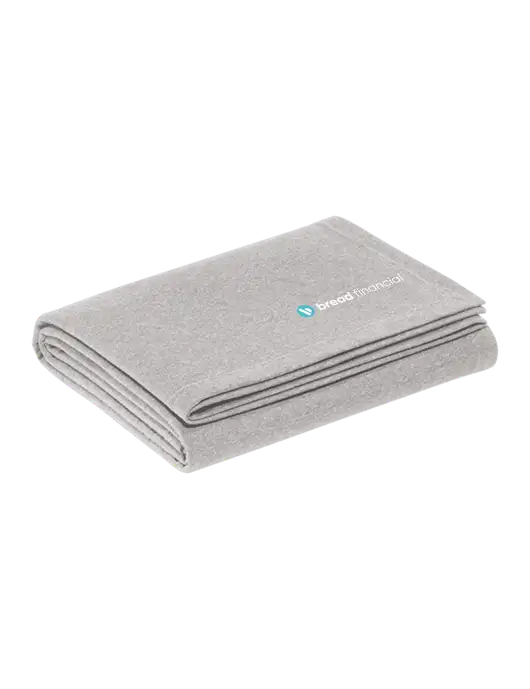 Recycled Light Heather Grey Blanket w/Bread Financial Logo